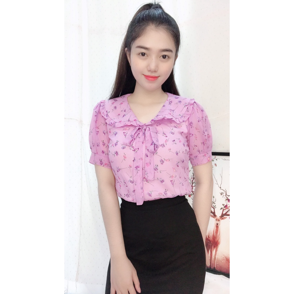 áo kiểu voan công sơ đẹp-áo kiểu dễ thương