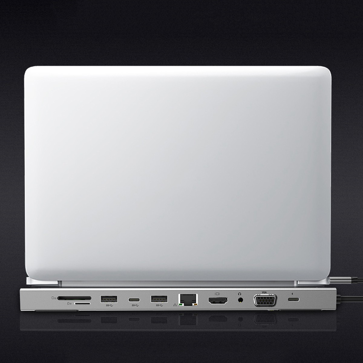 Đế Sạc Usb Type C Sang Hdmi Vga Rj45 Ethernet Usb 3.0 Sd / Tf 11 Trong 1 Cho Macbook Pro