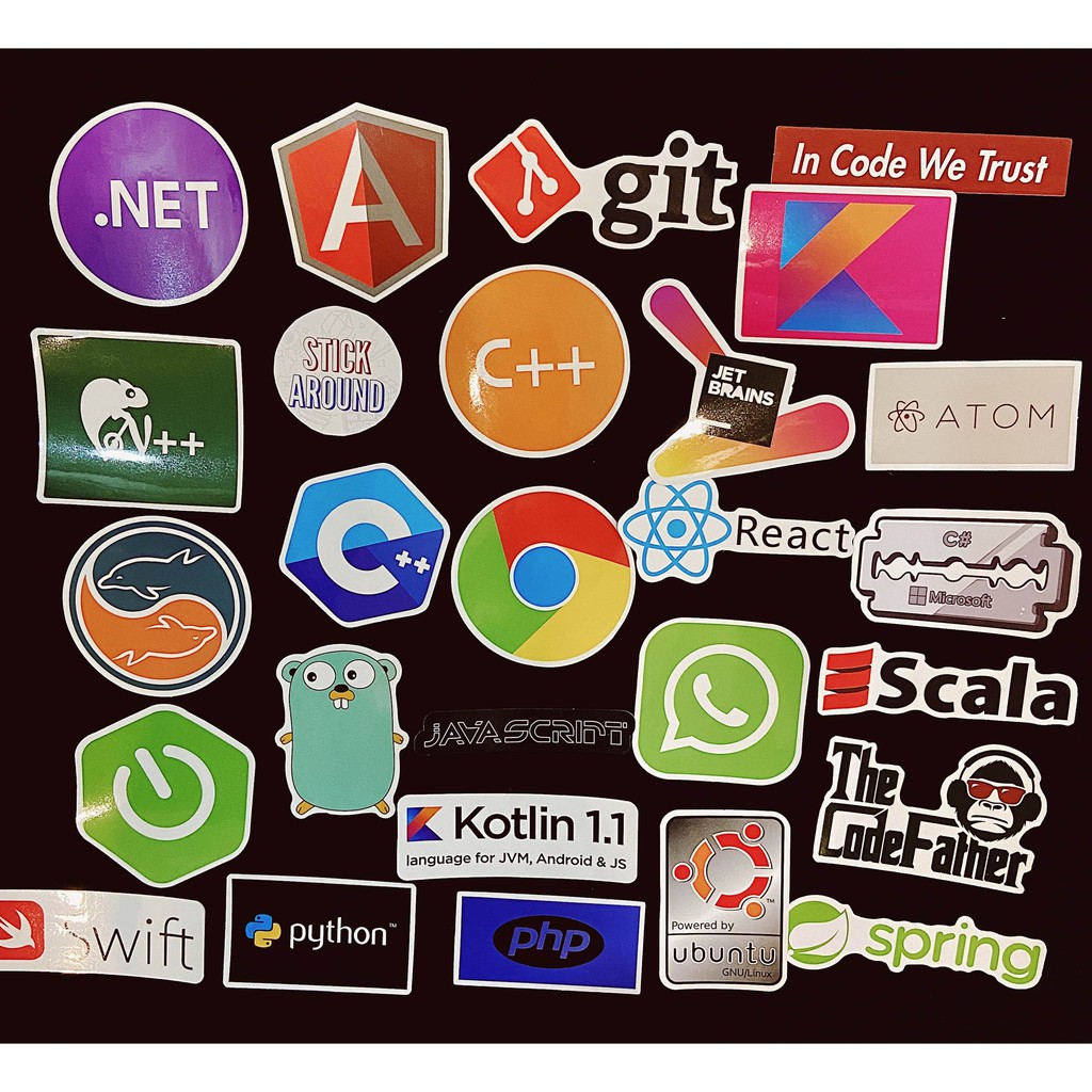 [Code02] 100 sticker IT coding, lập trình, programmer, dán nón, laptop, từ stickaroundvn