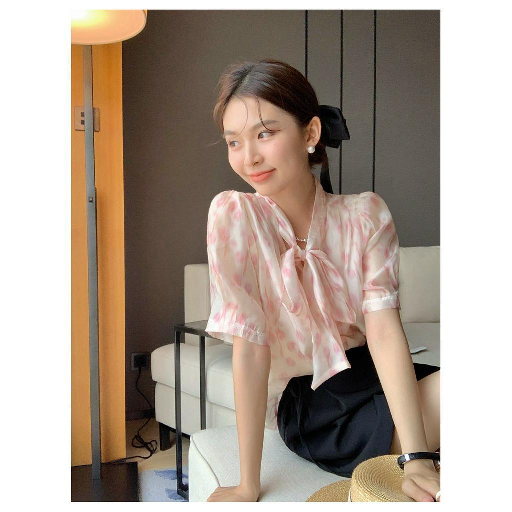 Áo Voan Cột Dây Tay Ngắn Lãng Mạn Mùa Hè 62412