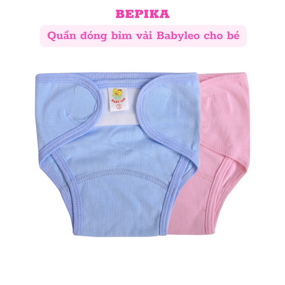 Quần đóng bỉm Baby Leo chất liệu cotton size 1/2/3 cho bé từ 0 đến 8kg