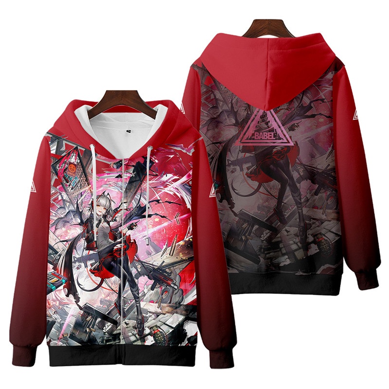 Áo Khoác Hoodie Tay Dài Dáng Rộng Có Khóa Kéo In Hình Arknights GUARD / EXUAICI / W / SURTR / Texass 3D Thời Trang Unisex 2022
