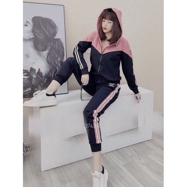 Bộ Nỉ Thể Thao Nữ Cao Cấp Chất Umi💥 Bộ Nỉ Thu Đông Nữ