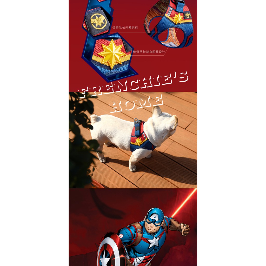 ❌ YẾM DẮT ĐAI NGỰC "🌍 MARVEL SIÊU ANH HÙNG 🌟" CHO CHÓ BULL/PUG HÀNG XỊN CHUẨN MARVEL ( FRENCHIE'S MAVEL HARNESS )