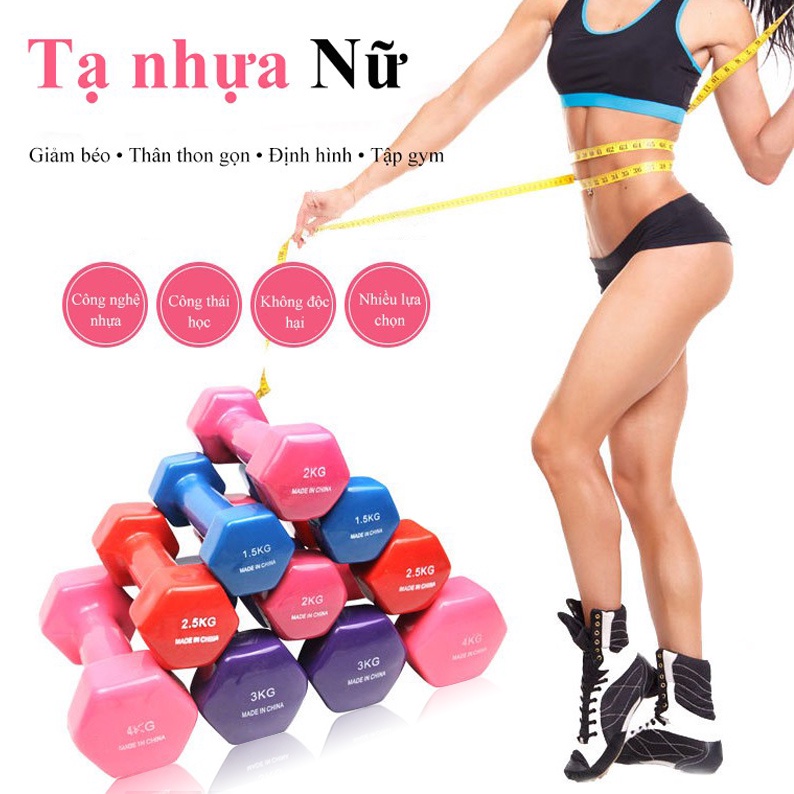 [1Kg] Tạ tay Bọc Cao Su Cao cấp Hỗ trợ Tập Gym, Thể Thao tại nhà, phòng tập