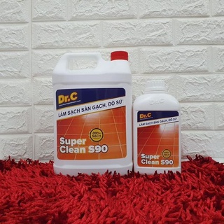 Làm sạch Sàn Gạch, Thiết bị Men Sứ Dr.C - Super Clean S90 Tẩy Xi Măng, Vôi Vữa Trên Bề Mặt Sàn Gạch - Chai 1 lít