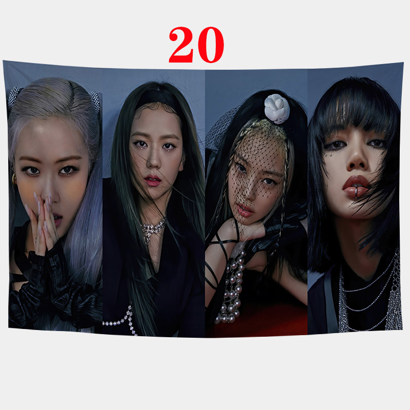 Thảm treo trang trí tường in hình blackpink jennie rose lisa kích thước 93x75cm / 150x100cm