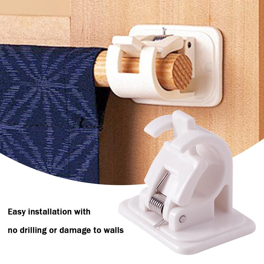 Set 2 kẹp giữ thanh treo rèm cửa tiện lợi