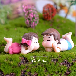 [Giá Siêu Rẻ] Cặp Đôi Yêu Nhau - Phụ kiện trang trí cho cây xanh để bàn làm việc, mô hình trang trí cho bể cá, tiểu cảnh