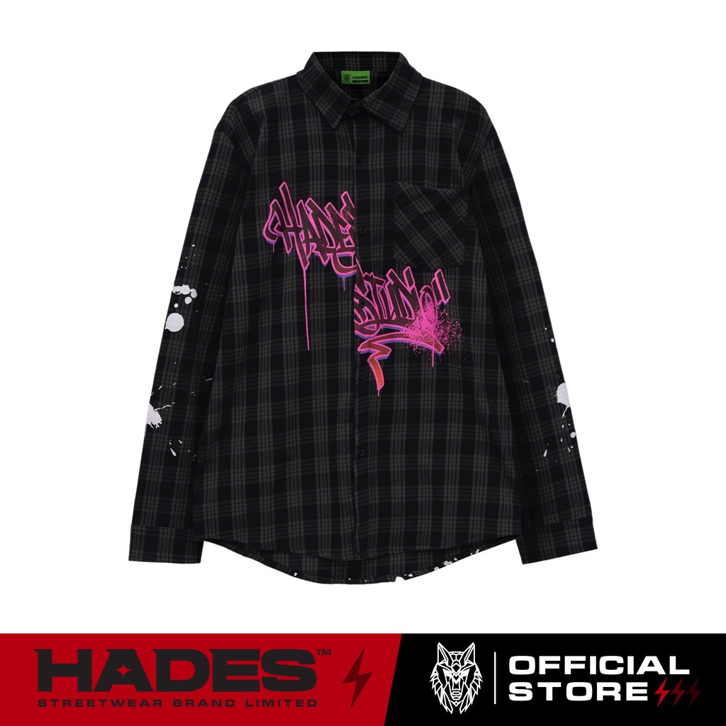 Áo Sơ Mi Tay Dài Unisex GRAFFITY FLANEL Cotton Caro - HADES Brand Chính Hãng