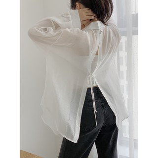 áo sơ mi basic lưng xẻ buộc nơ SA330 1994closet