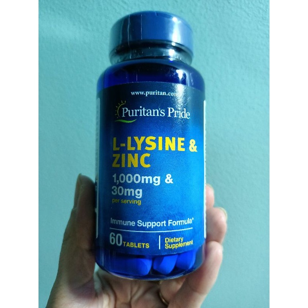 Viên uống giảm mụn bổ sung L - lysine 1000mg và zinc 30mg 60v