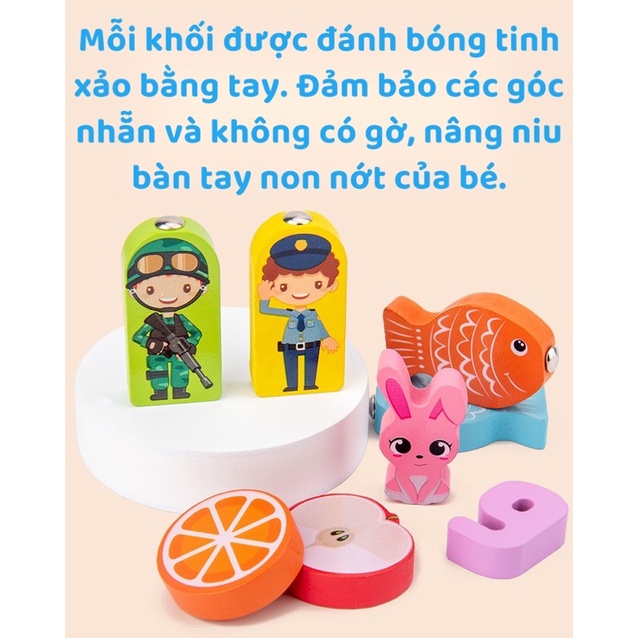 BỘ ĐỒ CHƠI CÂU CÁ, GHÉP HÌNH, GHÉP CHỮ SỐ BẰNG GỖ CAO CẤP CHO BÉ