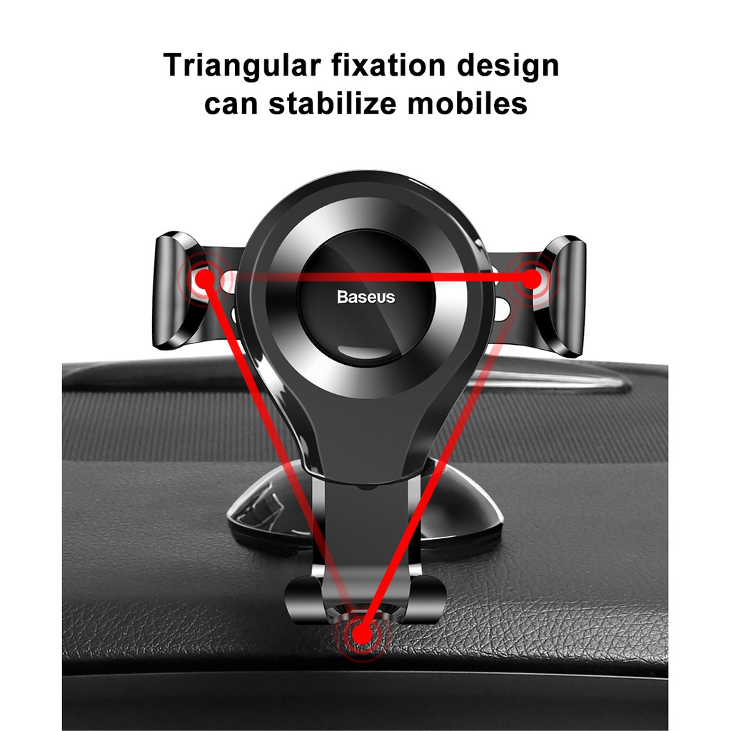 Giá Đỡ Điện Thoại Trên Xe Hơi Baseus Osculum Type Gravity Đế hít, khóa tự động -Chính Hãng Phân Phối