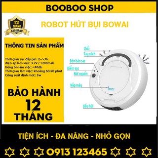Robot hút bụi Bowai thông minh, Robot lau nhà tự động công nghệ AI 3 trong 1