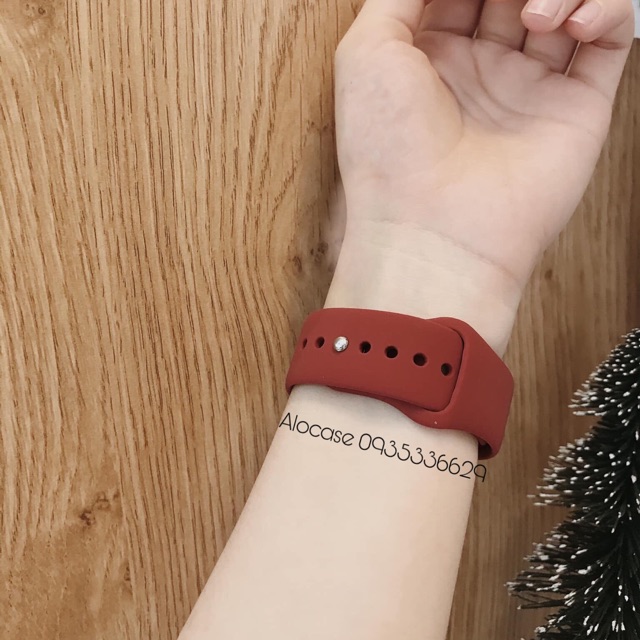 Dây apple wAtch chống bẩn màu đỏ red wine