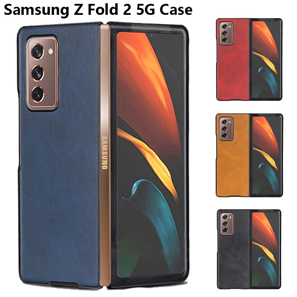 Leather Back Cover for Samsung Galaxy Z Fold2 5G Full Protection Shockproof Flip Phone Case for Samsung Galaxy Z Fold 2