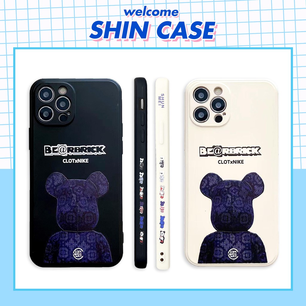 Ốp lưng iphone Bear Brick cạnh vuông in hình viền 6/6plus/6s/6splus/7/7plus/8/8plus/x/xs/11/12/pro/max/plus/promax