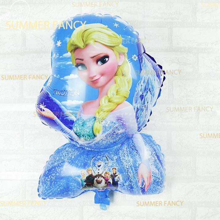 Set bóng công chúa elsa xanh phụ kiện sinh nhật Happy Birthday party decorations bé gái Frozen