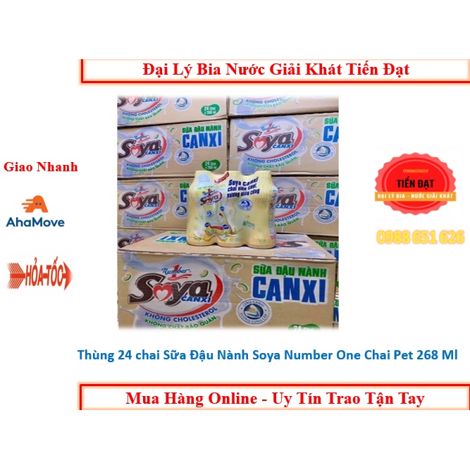 Thùng 24 Chai Sữa Đậu Nành Soya Number One Chai Pet 268 Ml [Thùng 24 Chai x 268ML]