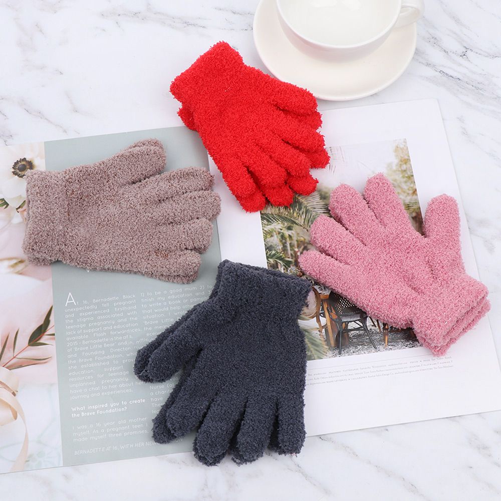 Đôi găng tay lông nhung san hô mềm mại ấm áp nhiều màu sắc dễ thương cho bé từ 0 đến 11 tuổi