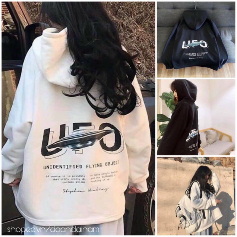 Áo Khoác Hoodie In Hình Đĩa Bay UFO Form Dưới 58kg - Chất vải nỉ lót bông mềm mại, thoải mái khi mặc