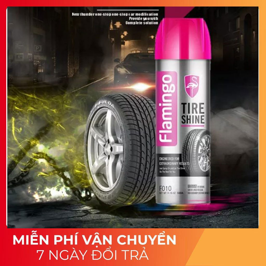 Dung Dịch Làm Bóng Đen Lốp Xe ,Tẩy Sạch Vết Bẩn Lốp Flamingo Tire Shine 500ml