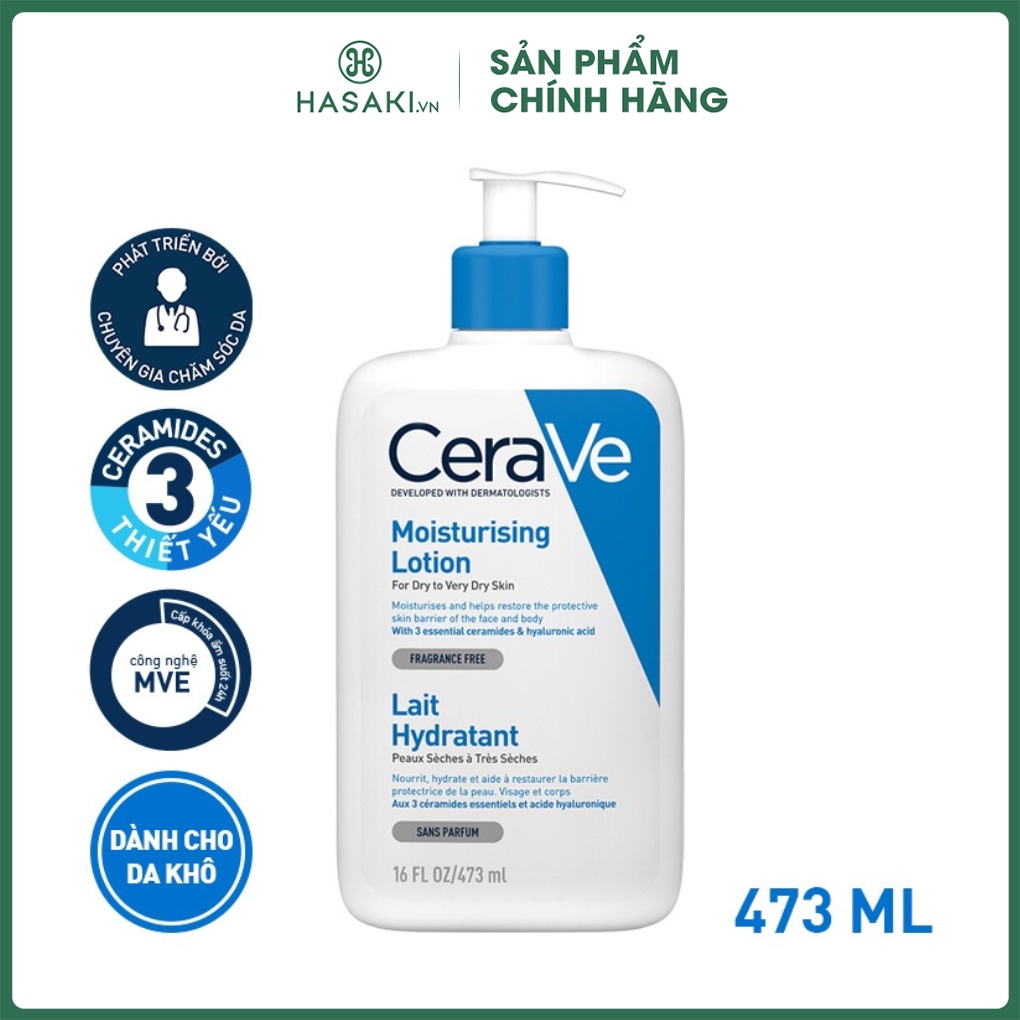 Sữa Dưỡng Thể Cerave Cho Da Khô Đến Rất Khô 473ml, 236ml, 88ml Hasaki Sản phẩm chính hãng