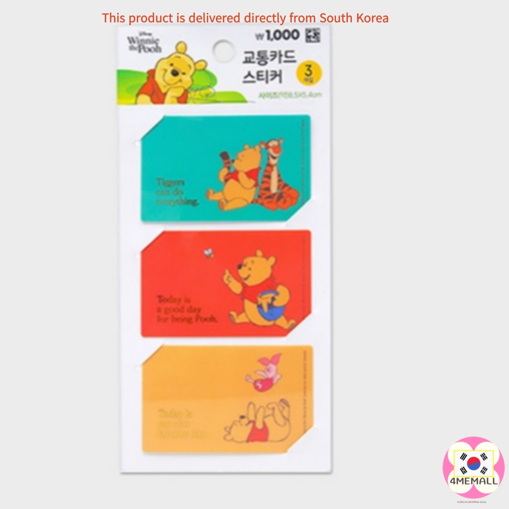DISNEY DAISO Bộ 3 Thẻ Dán Trang Trí Sổ Nhật Ký Hình Gấu Pooh Winnie Dễ Thương