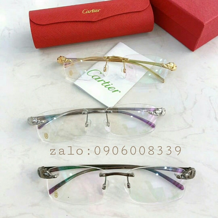 Kính khoan không viền, Titanium, Mắt kính cận nam, Hàng cao cấp, Kèm Full Box, Bảo Hành 12 tháng - donghokinhmat168