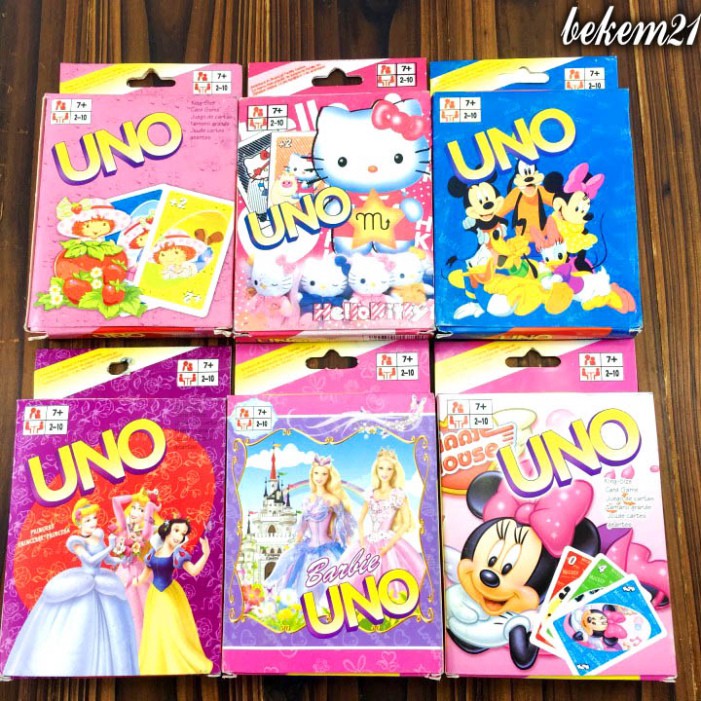 Thẻ bài Uno In Hình Hoạt Hình Bộ bài trò chơi Uno Classic, Wild, Skip Bo, Flip, Phase 10, DOS, BTS, Harry Porter,Supe