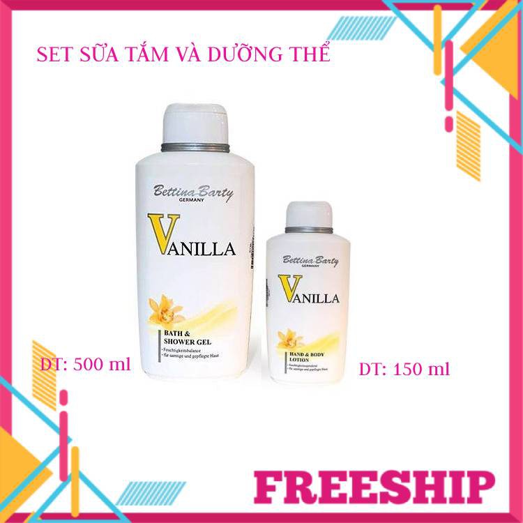 Set sữa tắm Bettina 500 ml và dưỡng body lotion 150 ml
