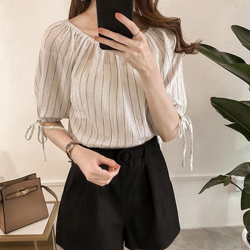 Áo trễ vai phom rộng bằng vải chiffon cho nữ