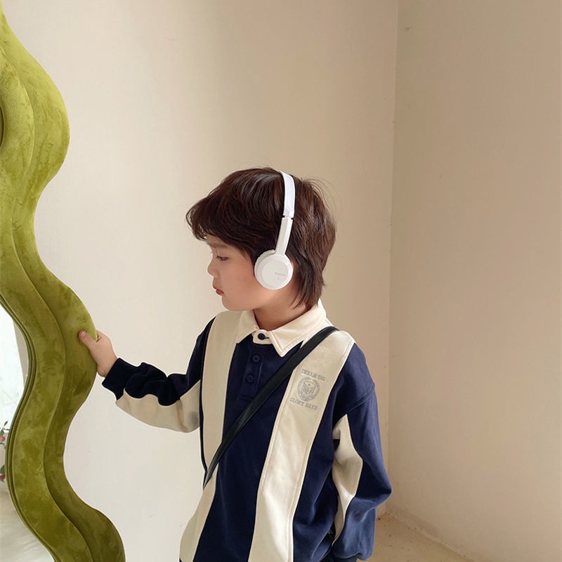 Áo POLO Tay Dài Nhuộm Màu 100% Cotton Thời Trang Thu Đông Cho Bé