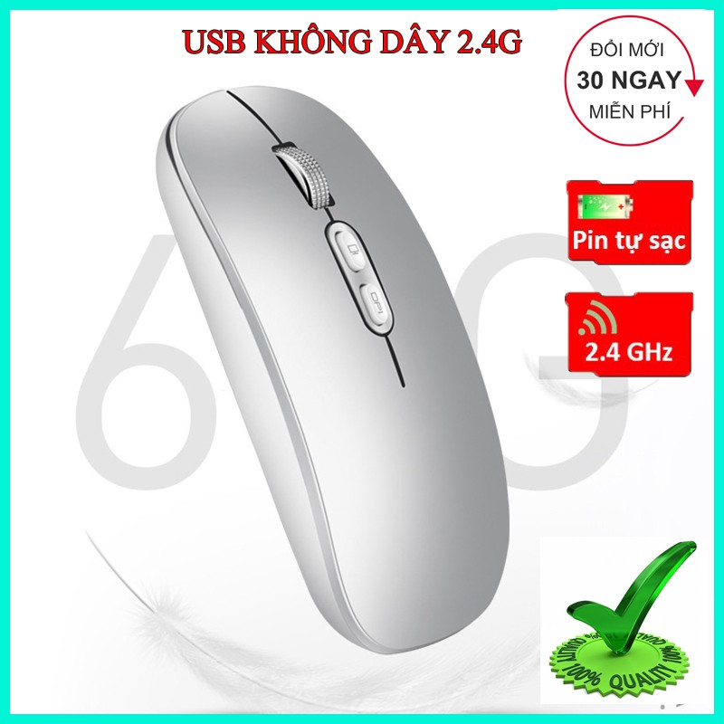 Chuột không dây wireless Pin sạc M103 siêu mỏng, bền, đẹp, tinh tế, con lăn kim loại siêu bền BH 6 tháng