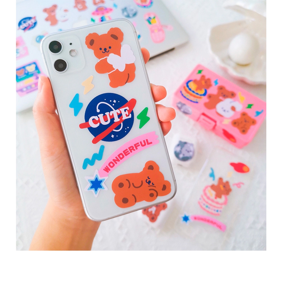 Dễ Thương Sticker Dán Trang Trí Hình Gấu Hoạt Hình Xinh Xắn | BigBuy360 - bigbuy360.vn