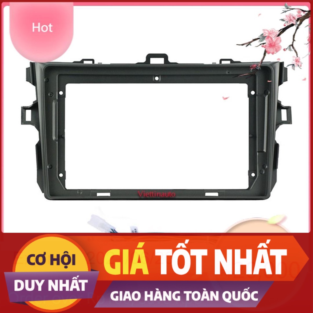 Mặt dưỡng Mặt nạ khung lắp màn hình 9 In xe Toyota corolla altis 2007-2013 Kèm rắc nguồn - Mẫu 2 -Chuyên sỉ
