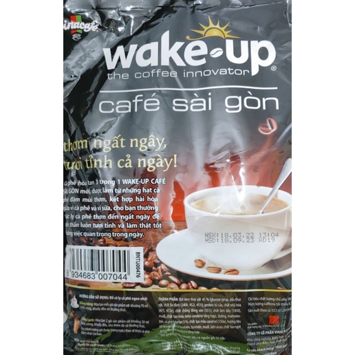 Cà phê Wake-up cafe Sài Gòn bịch 24 gói *19g