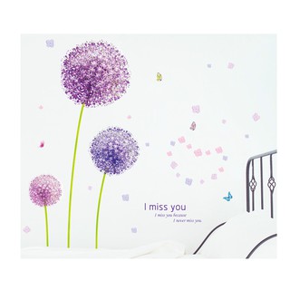 Decal trang trí hoa bồ công anh tím ( Kèm Video thật )