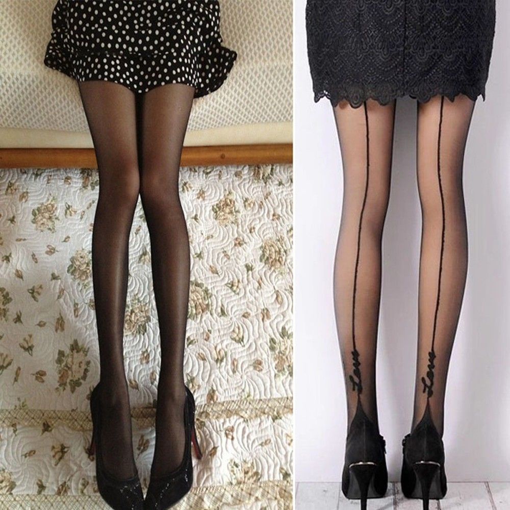 Quần tất vải Jacquard họa tiết hình xăm phía sáu phong cách retro quyến rũ nhiều màu sắc cho nữ