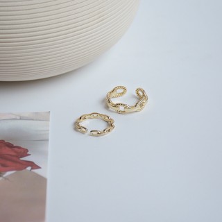 Nhẫn bạc mạ vàng xích cá tính N7