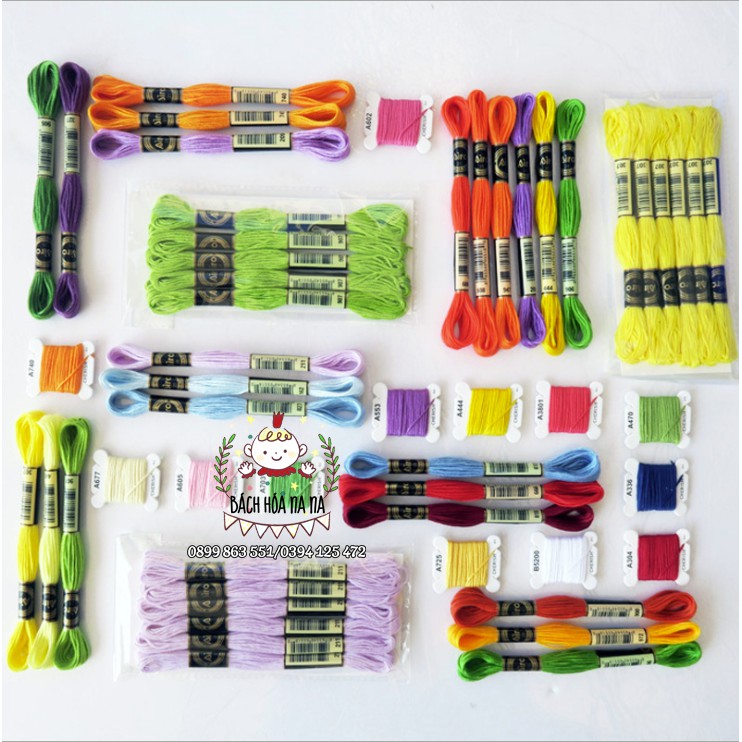 COMBO / SET Bộ Chỉ thêu Airo Cherish chính hãng 10 Tép mỗi màu 8Mét FULL 447 màu - Nana Handmade DIY Decor Shop