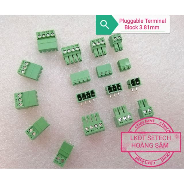 Cọc nguồn cầu đấu xanh Pluggable Terminal Block 3.81 mm 2P-10P