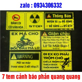tem cảnh báo logo cảnh báo phản quang