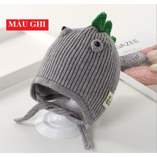 Mũ len khủng long che tai cho bé