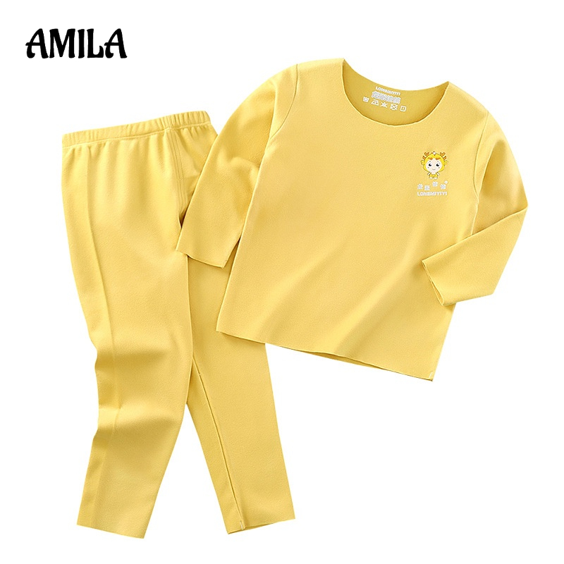 Bộ đồ AMILA lót vải nhung Đức không đường may giữ ấm mùa thu đông cho bé