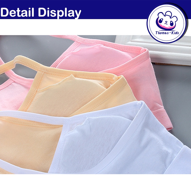 [THOMAS KIDS] Áo Ngực Cotton Màu Sắc Đơn Giản Cho Bé Gái 8-16 Tuổi