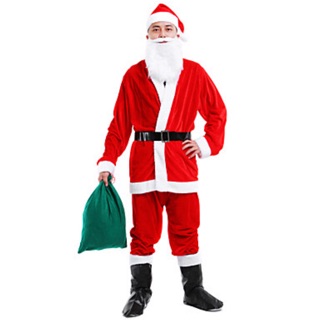 Bộ quần áo ông già Noel 7 món người lớn chất nhung loại dày đẹp