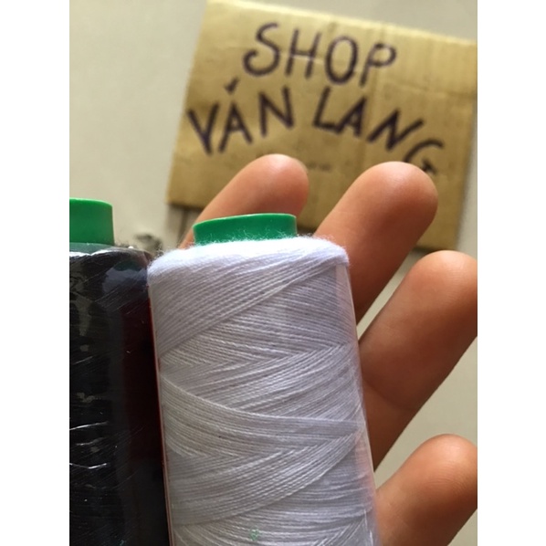 Chỉ may màu trắng / đen - chỉ may cuộn nhỏ 900mét