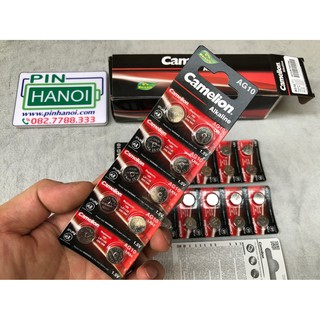 Vỉ 10 pin AG10 Camelion Alkaline 1.5V LR54 LR1130 189 389 390 AG10-BP10